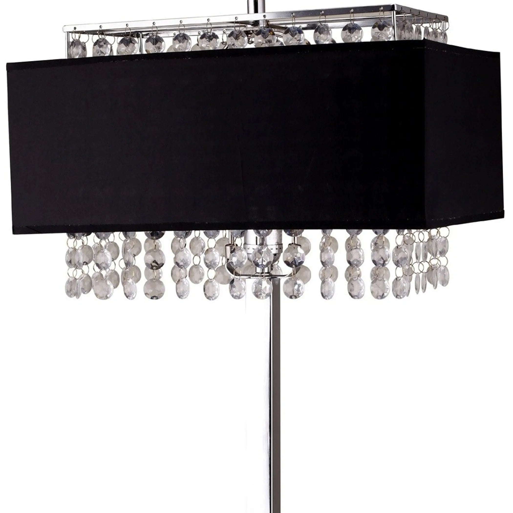 Bling Glam Black and Faux Crystal Rectangular Table Lamp — view 3