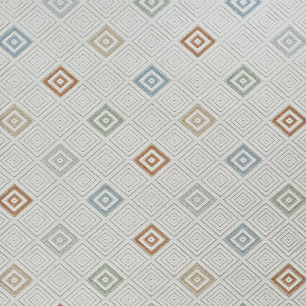 8′ X 10′ Cream and Beige Geometric Distressed Indoor Outdoor Area Rug — view 4