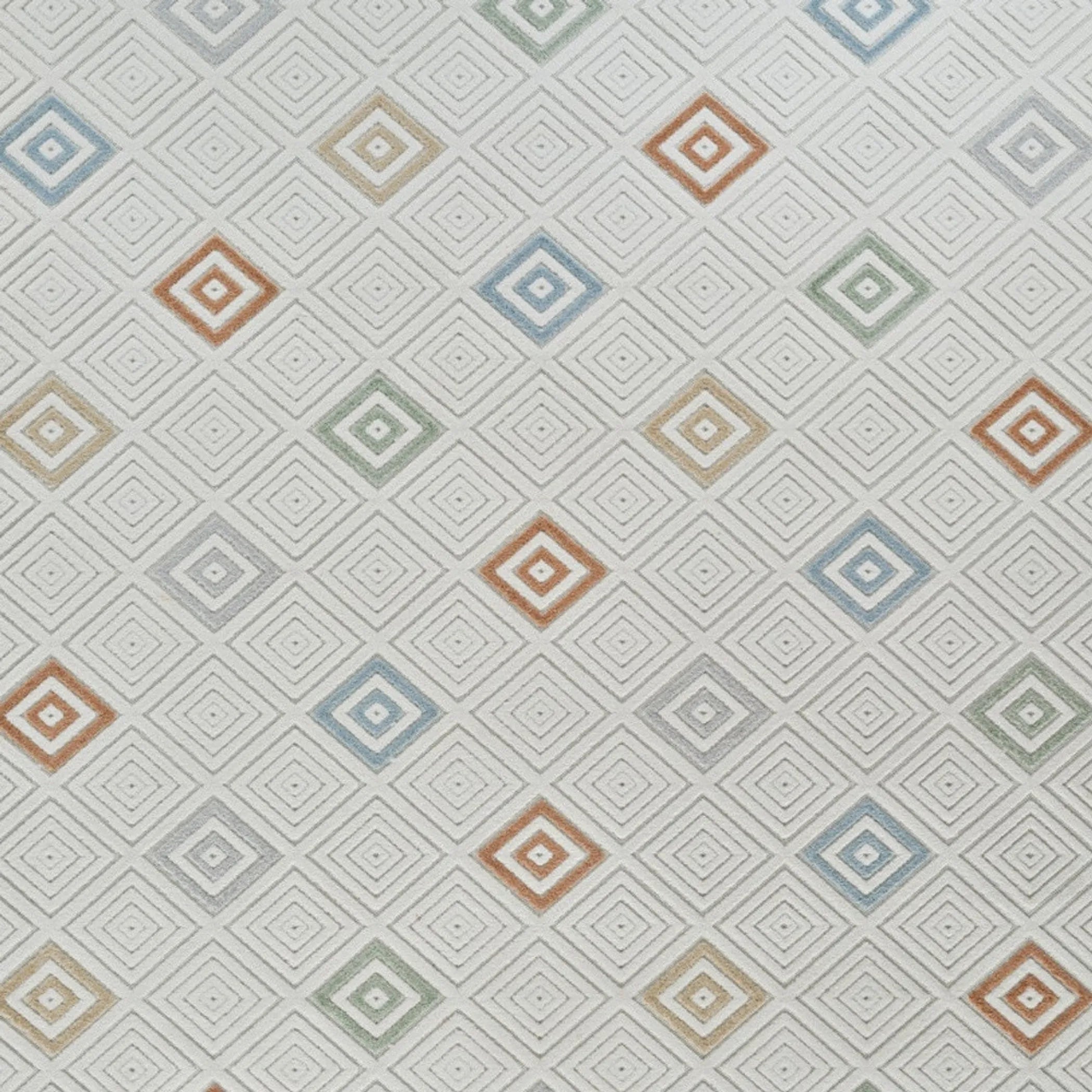 8′ X 10′ Cream and Beige Geometric Distressed Indoor Outdoor Area Rug — view 4