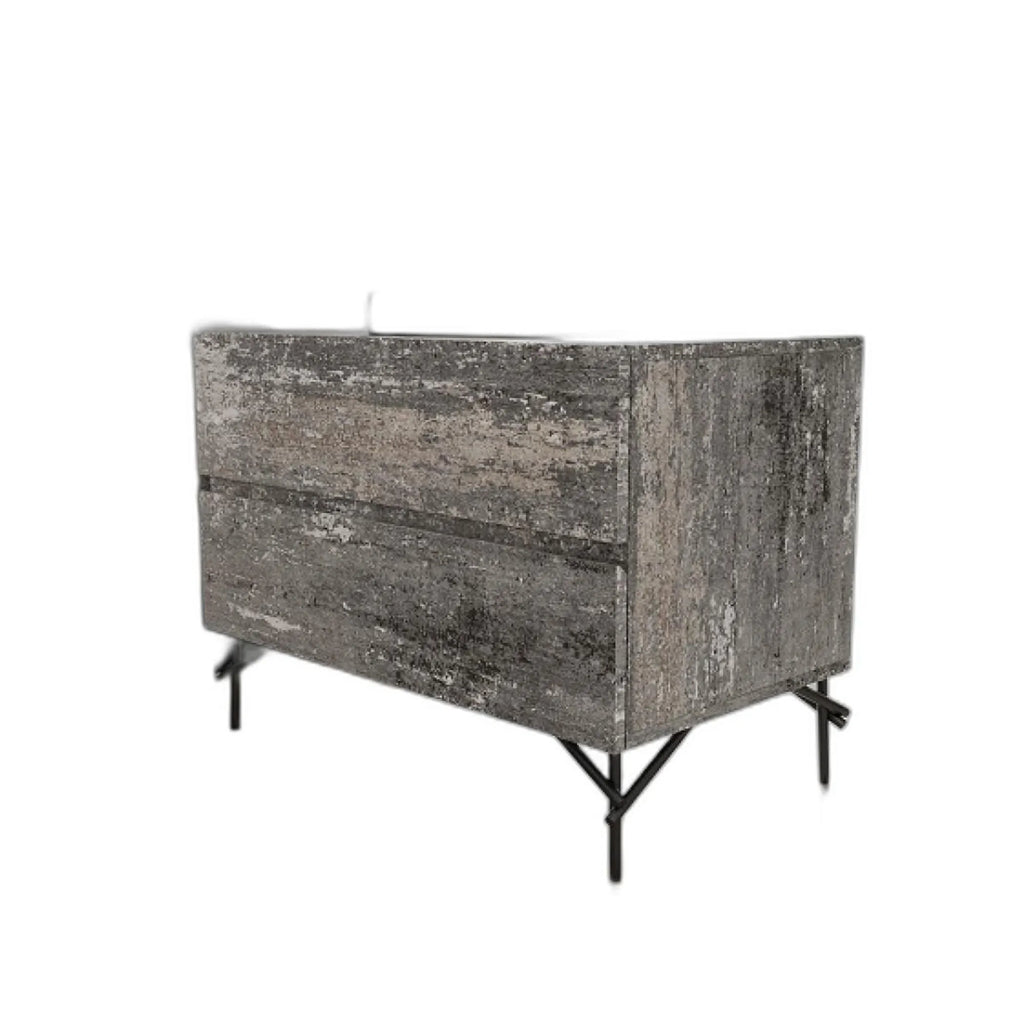 21″ Distressed Gray Two Drawer Nightstand