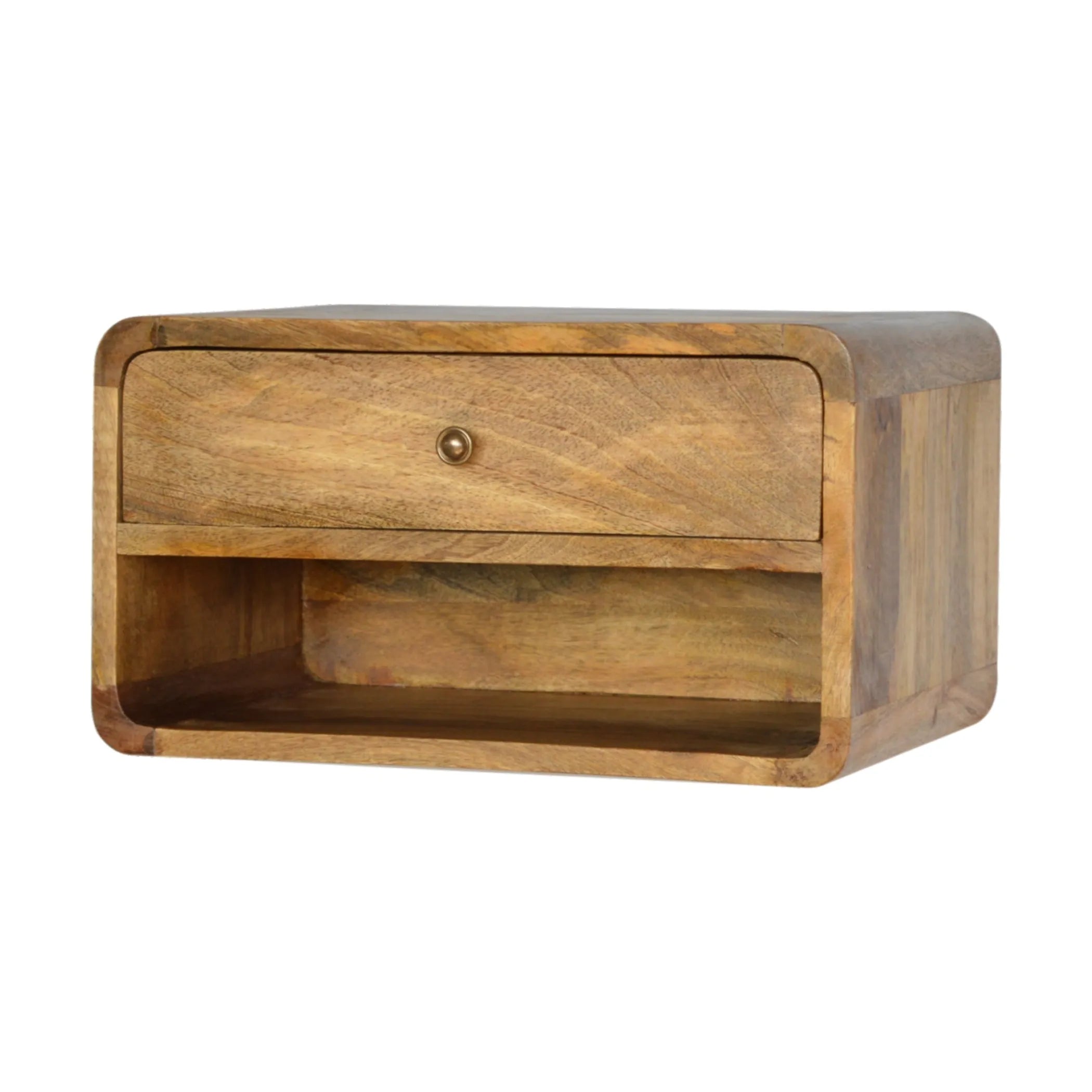 Solid Wood One Drawer Floating Nightstand — view 4