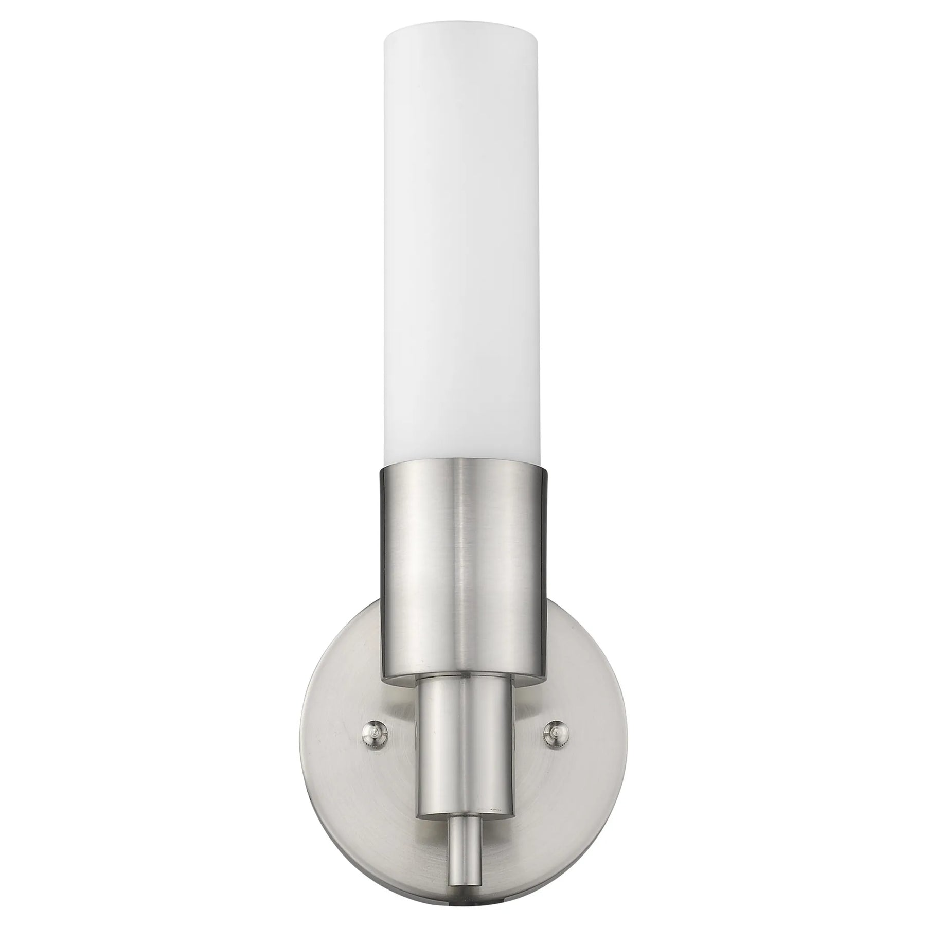 Silver Narrow Wall Light with Frosted Glass Shade — view 3
