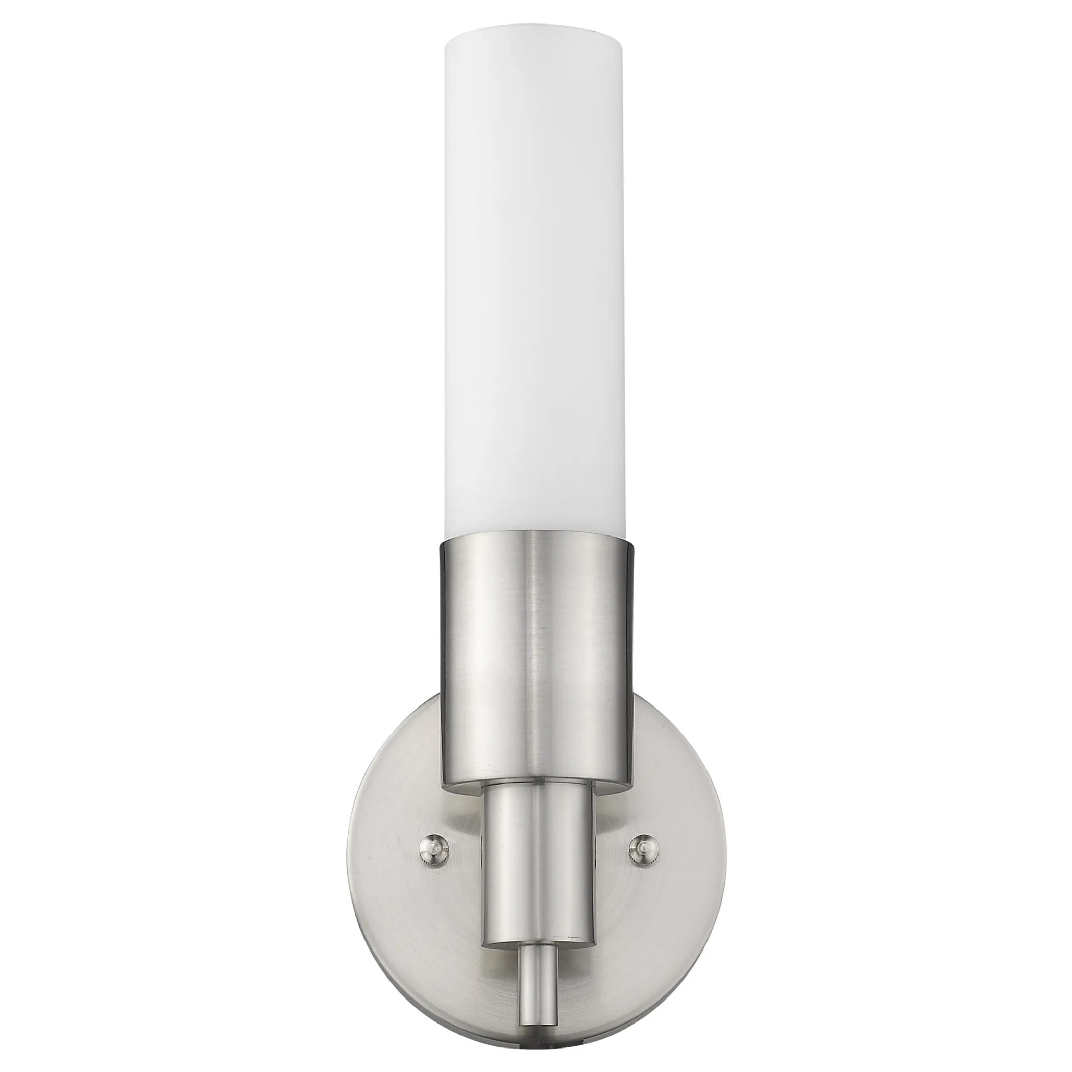 Silver Narrow Wall Light with Frosted Glass Shade — view 3