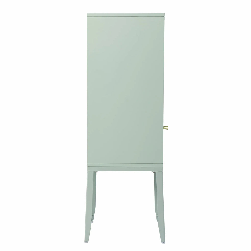 Pale Green Crosshatch Accent Storage Cabinet — view 3