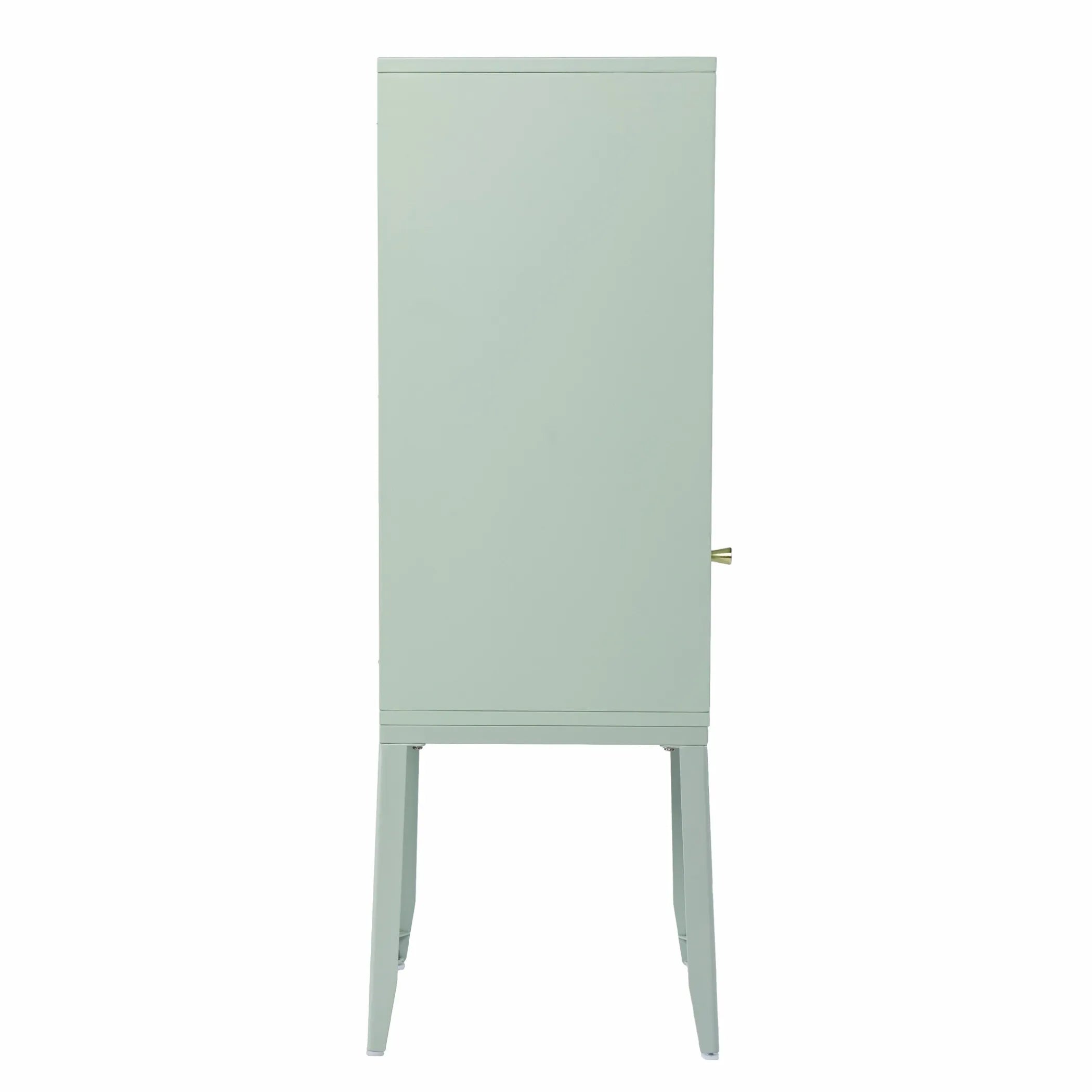 Pale Green Crosshatch Accent Storage Cabinet — view 3