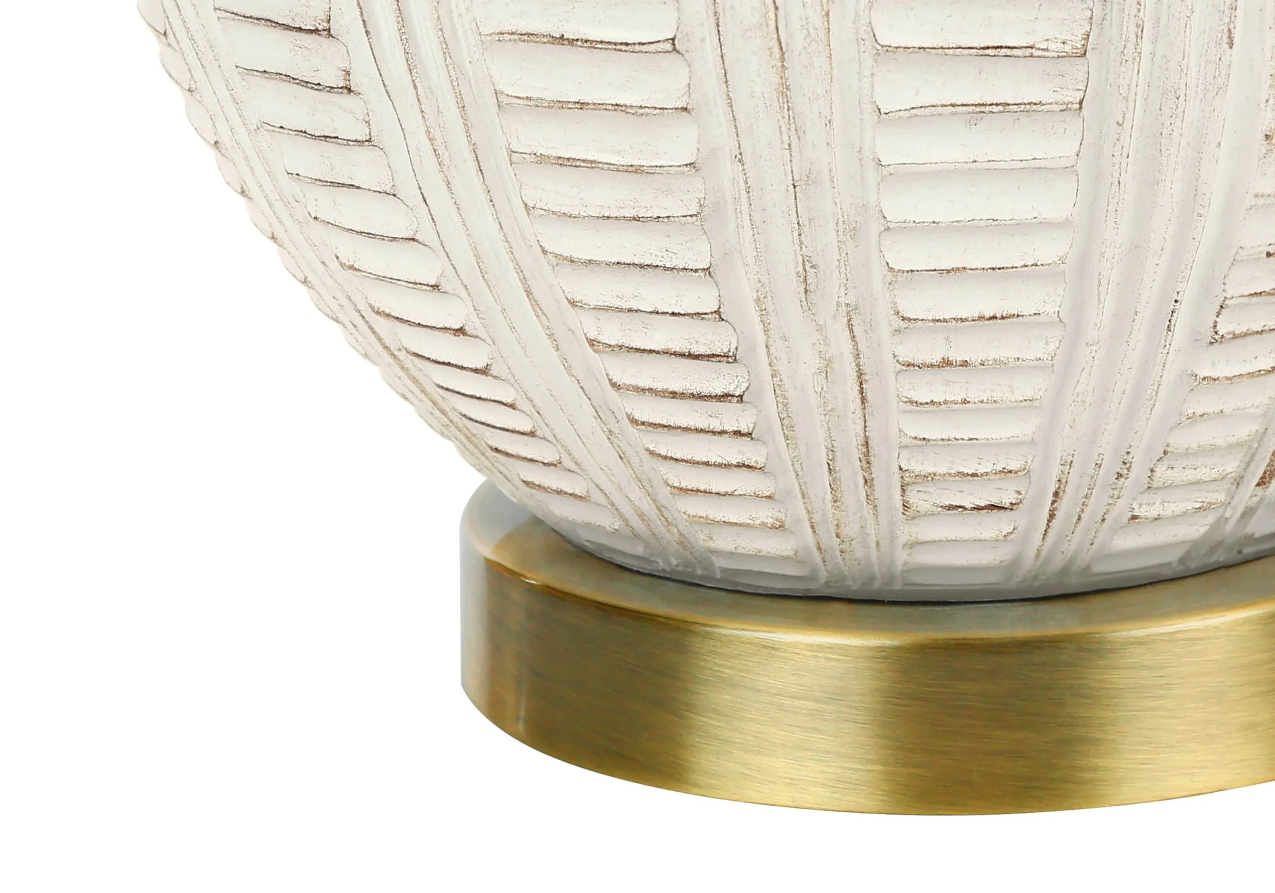 21″ Gold and White Urn Table Lamp With Ivory Drum Shade — view 4