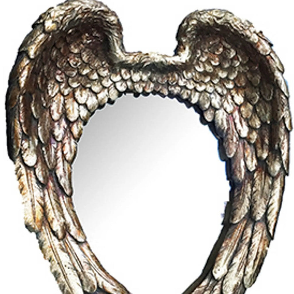 16″ Antiqued Gold Heart Resin Framed Accent Mirror — view 4