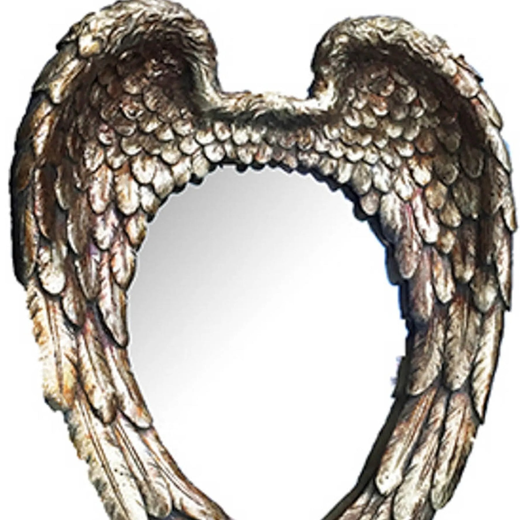 16″ Antiqued Gold Heart Resin Framed Accent Mirror — view 4