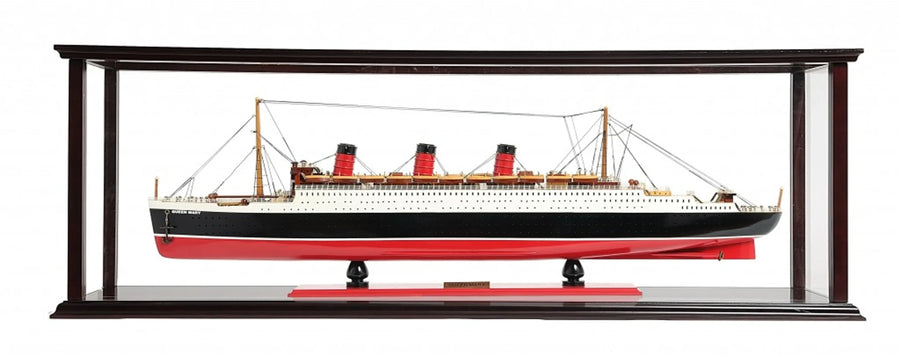 16″ Black and Red RMS Queen Mary Medium Display Case Boat Hand Painted Decorative Boat — view 2
