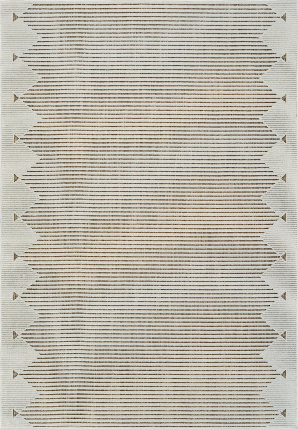 6′ X 9′ Beige and Brown Geometric Distressed Indoor Outdoor Area Rug — view 2