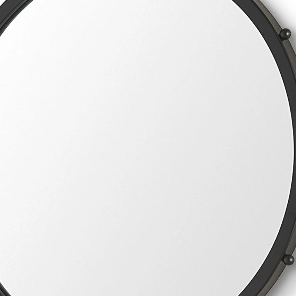 Metal Beaded Round Framed Accent Mirror — view 3