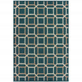 8′ x 10′ Blue and Gray Geometric Stain Resistant Indoor Outdoor Area Rug