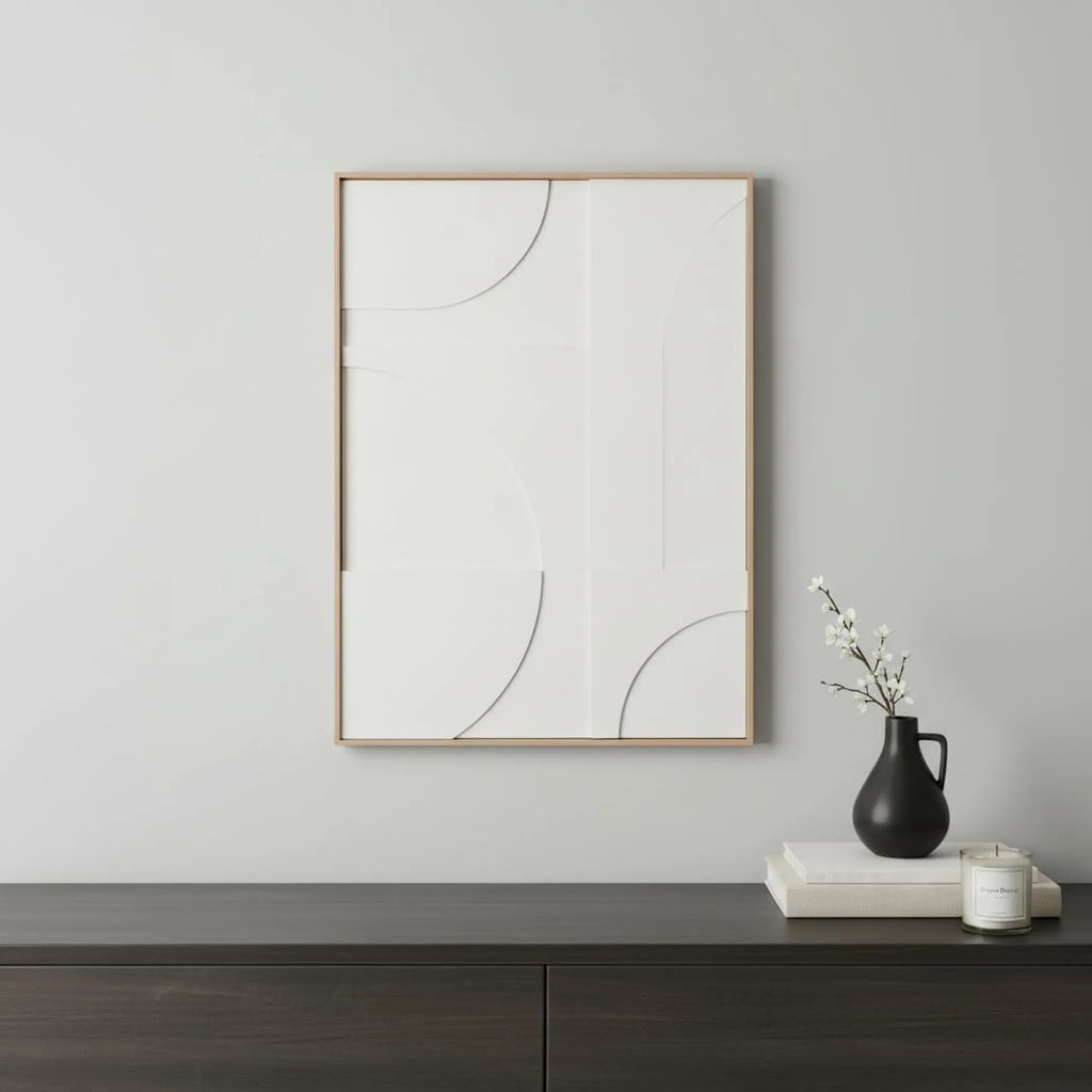 Geo Shapes Brown Shadowbox Wall Art
