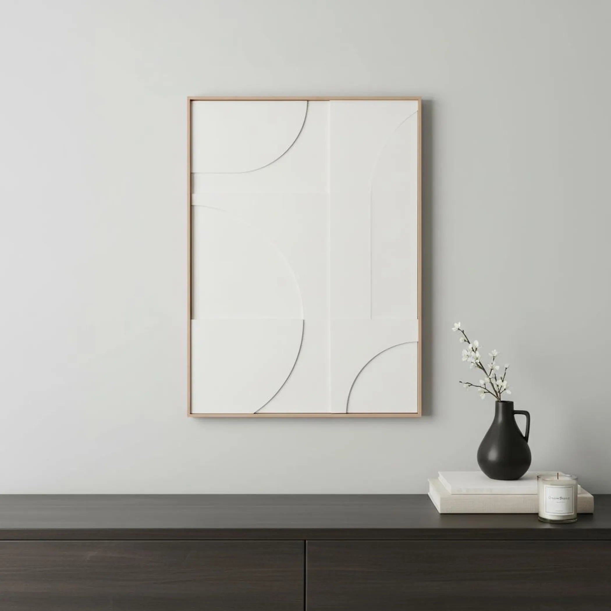 Geo Shapes Brown Shadowbox Wall Art