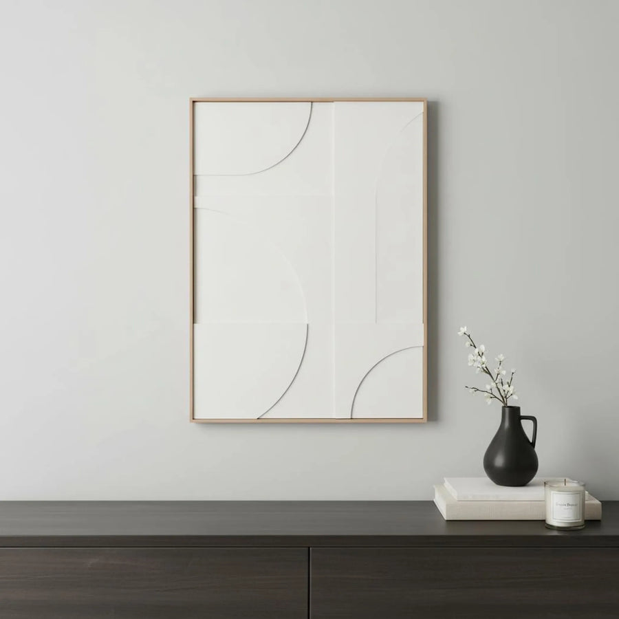 Geo Shapes Brown Shadowbox Wall Art
