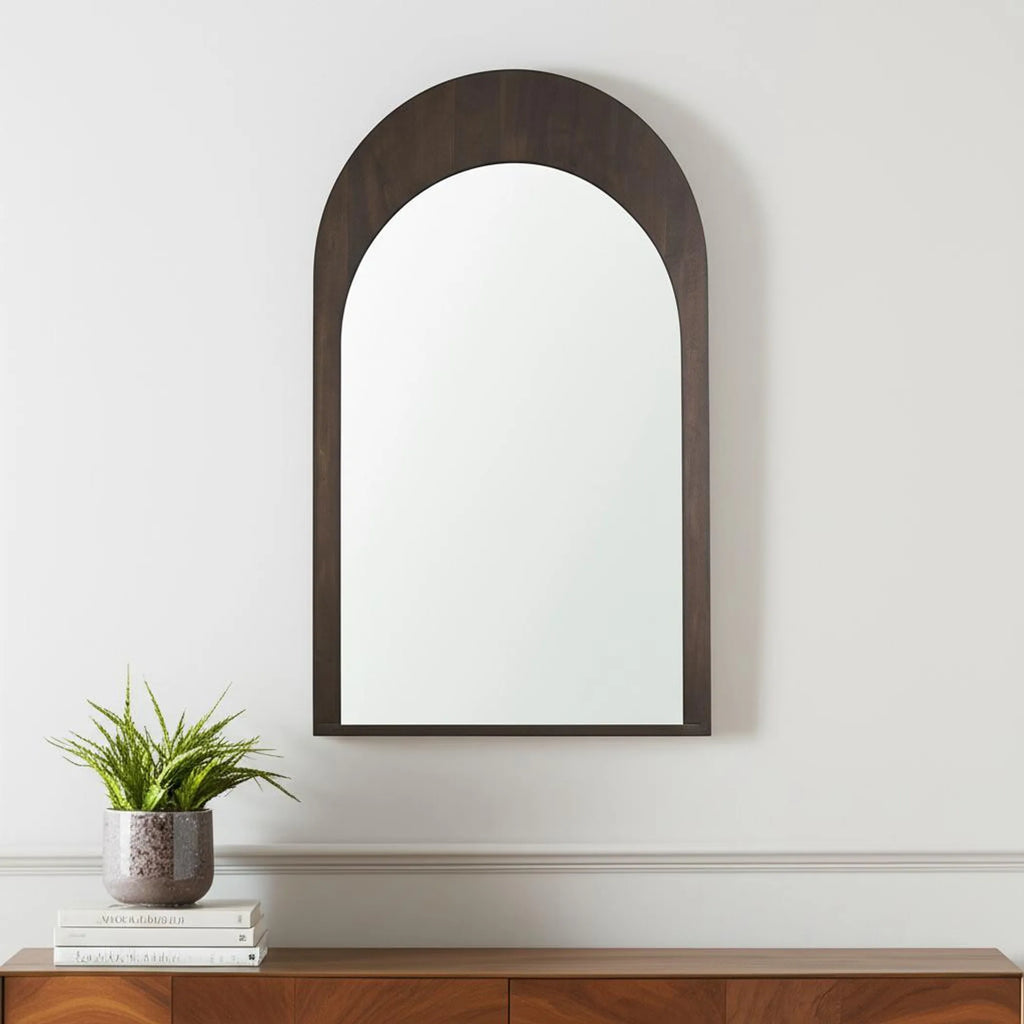 Wood Arch Framed Accent Mirror