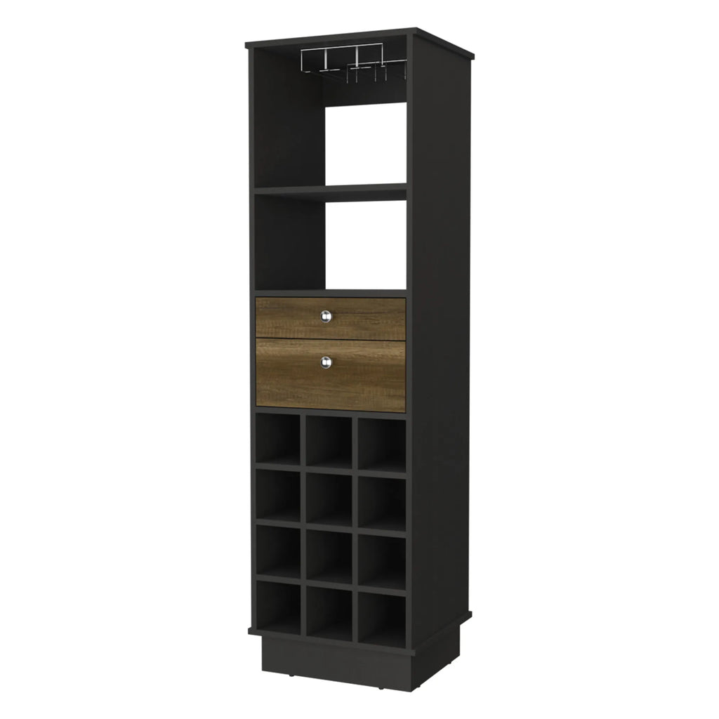 18″ Black Bar Cabinet With Two Drawers — view 3
