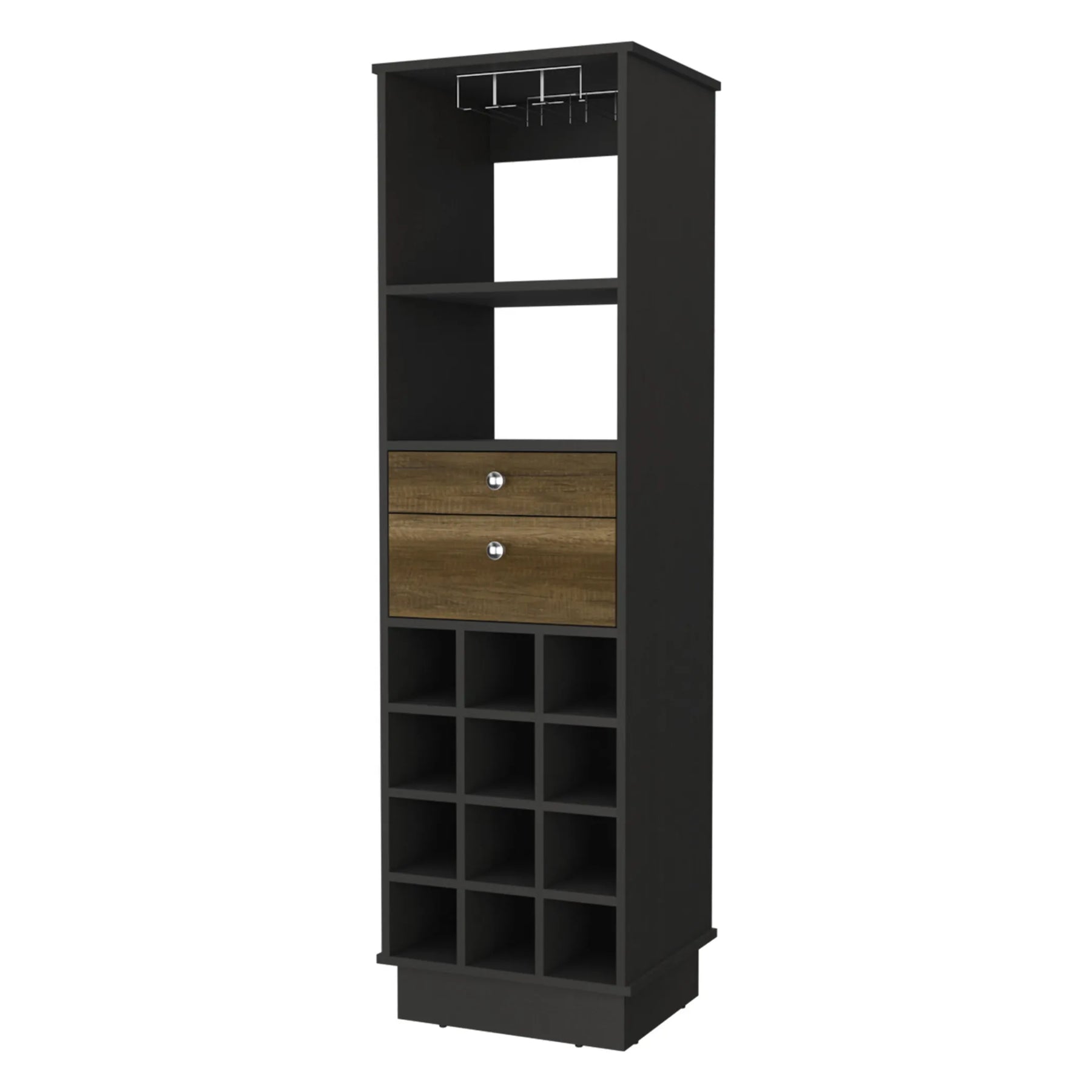 18″ Black Bar Cabinet With Two Drawers — view 3