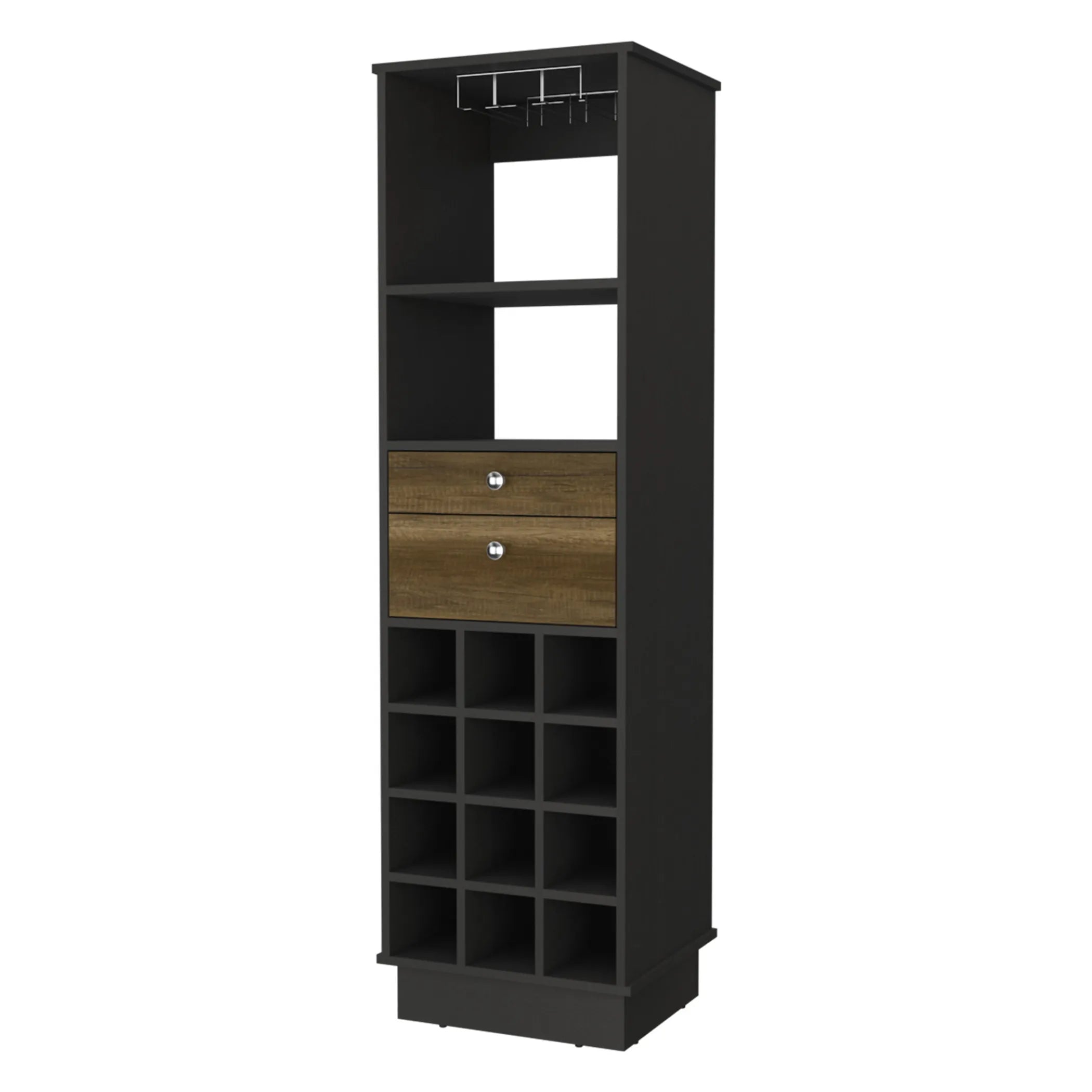 18″ Black Bar Cabinet With Two Drawers — view 3