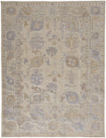 4′ X 6′ Tan Orange And Blue Floral Hand Knotted Stain Resistant Area Rug