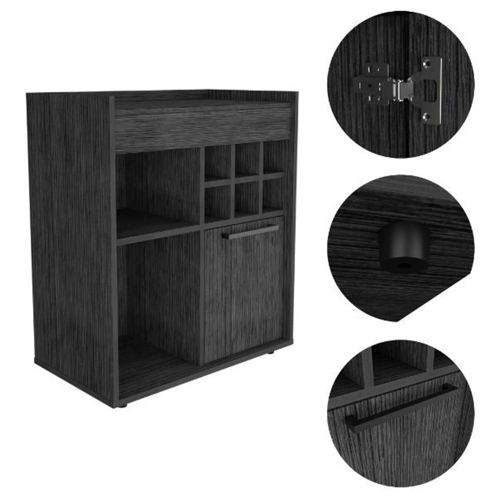 Lyon Bar Cabinet, Six Cubbies, Cabinet With Divisions, Two Concealed Shelves — view 2