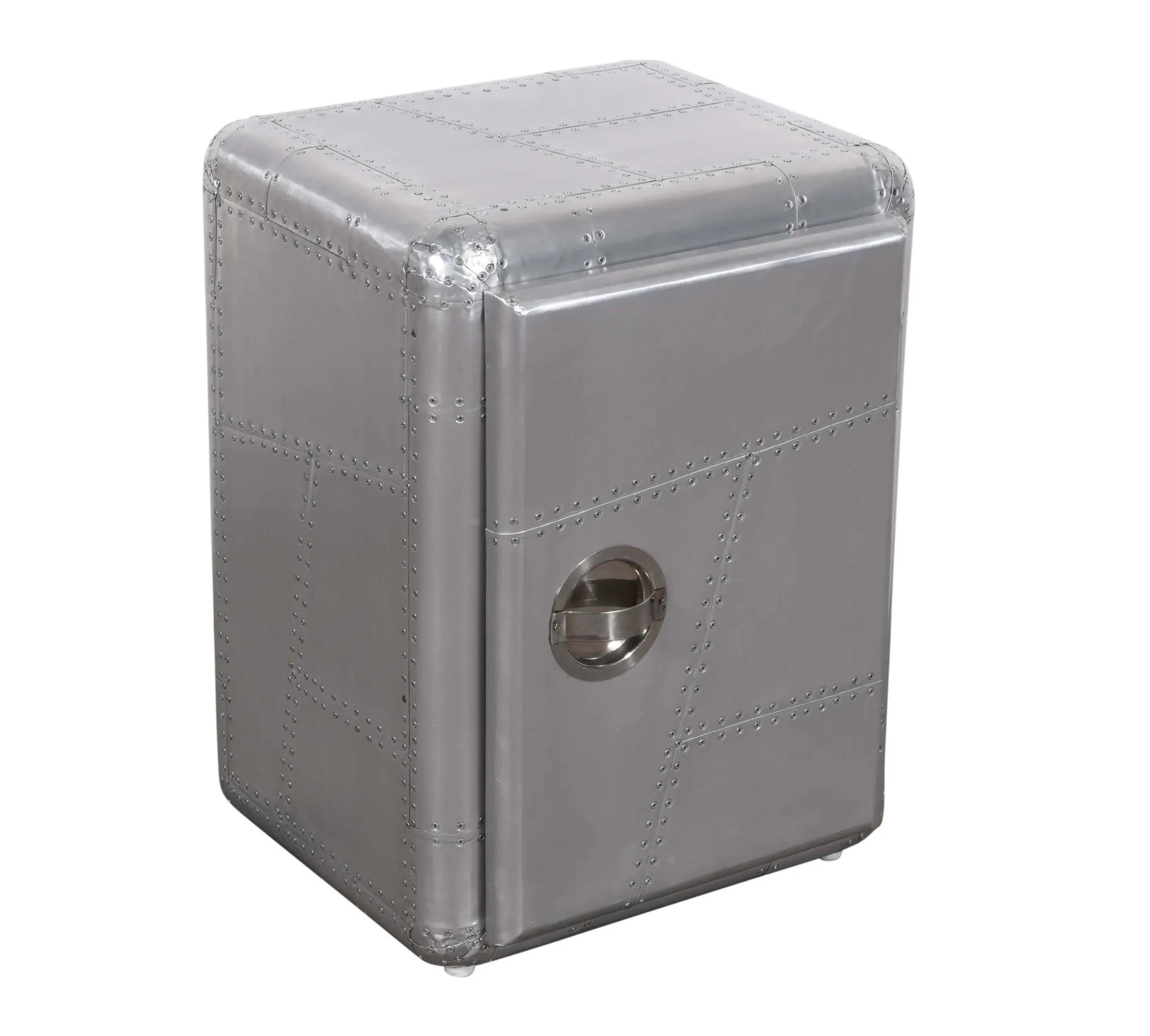 18″ Silver Aluminum Standard Accent Cabinet With One Shelf