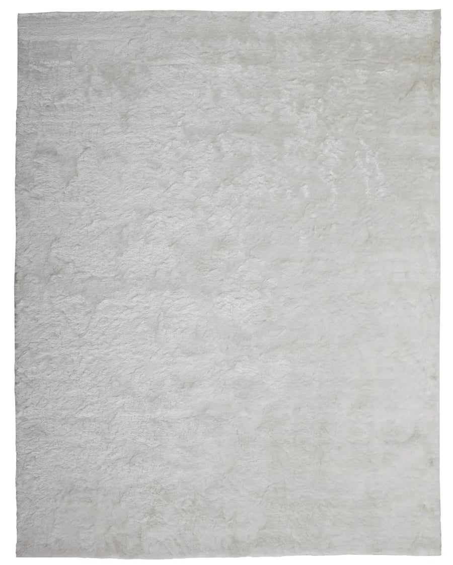 5′ X 8′ White Shag Tufted Handmade Area Rug