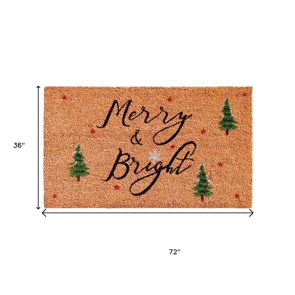 Christmas Merry and Bright Outdoor Coir Door Mat — view 4