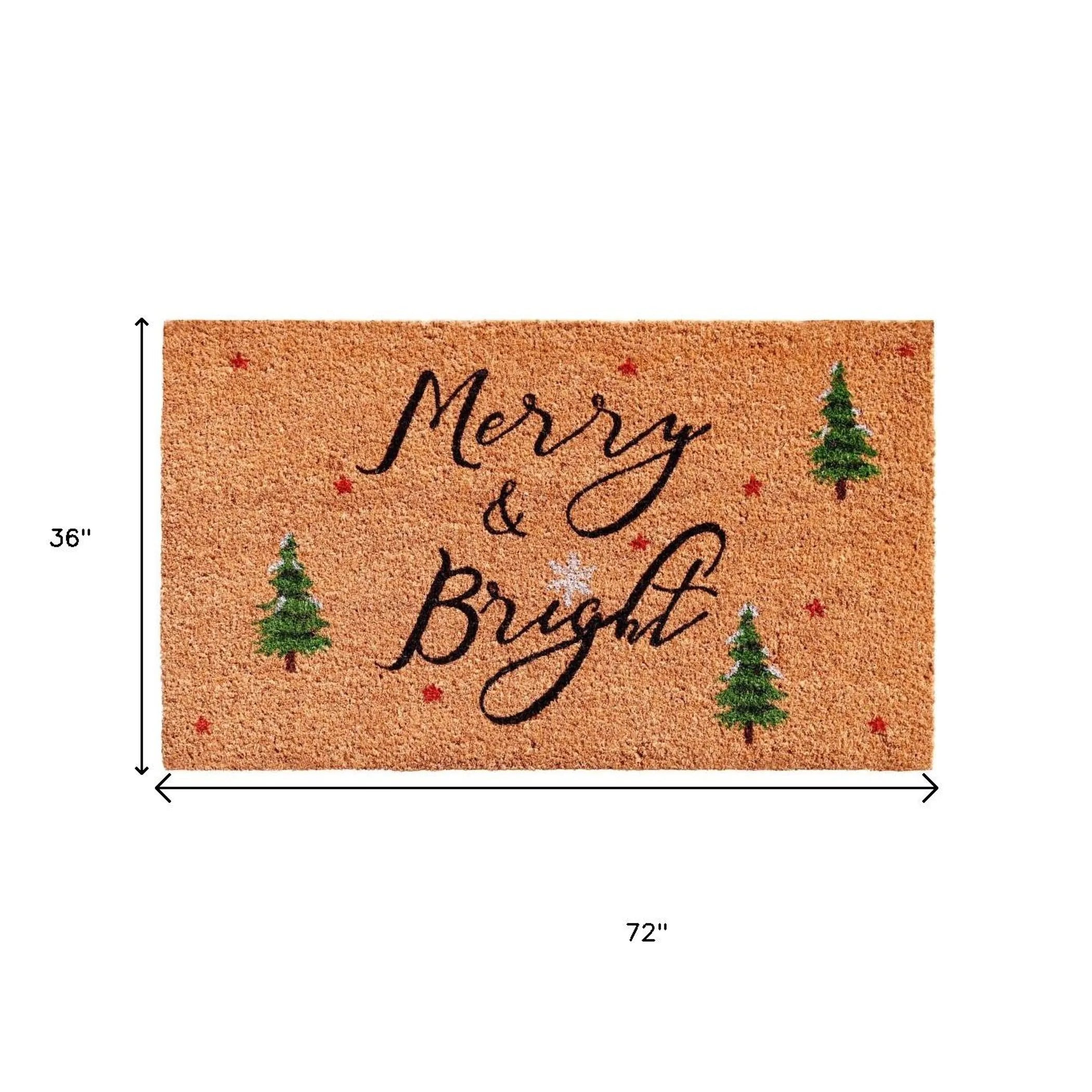 Christmas Merry and Bright Outdoor Coir Door Mat — view 4