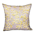 Plutus Lemon Reef Yellow, Cream Floral Luxury Throw Pillow
