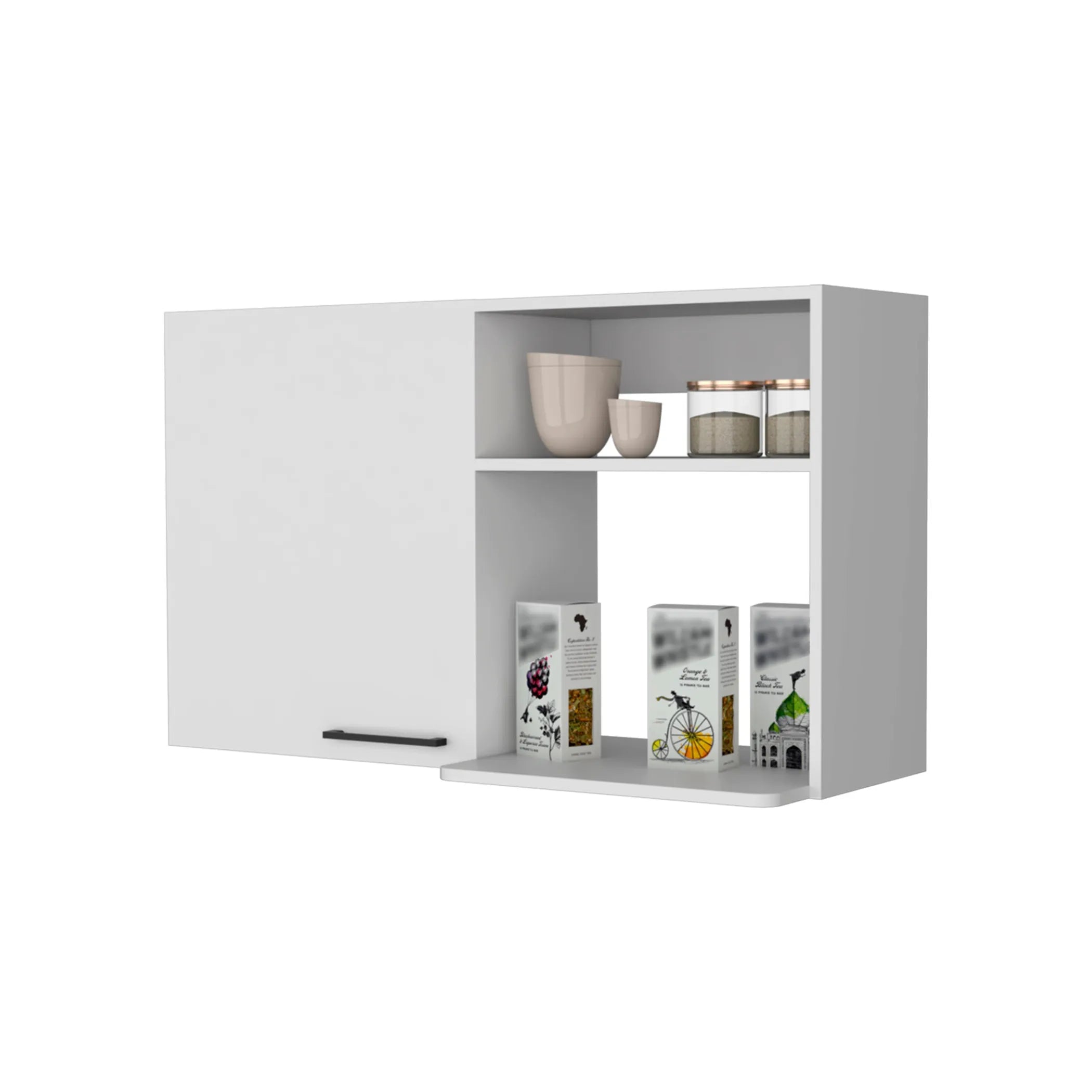 39″ White Accent Cabinet With Two Shelves — view 3