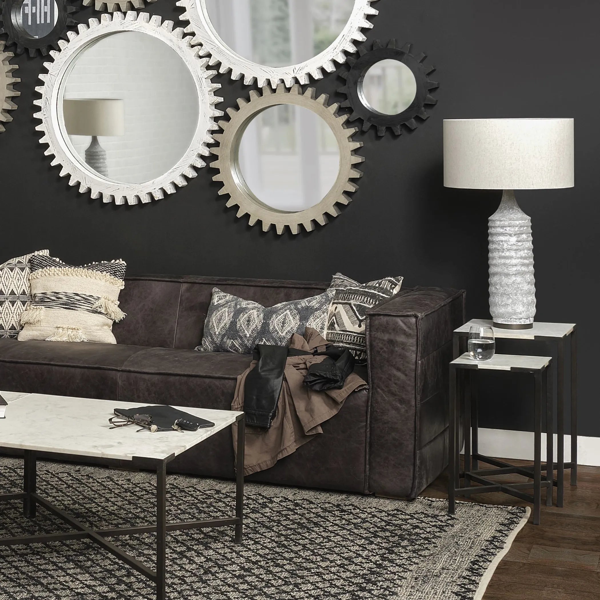 31″ Gray Lamp Base LED With Beige Shade — view 4