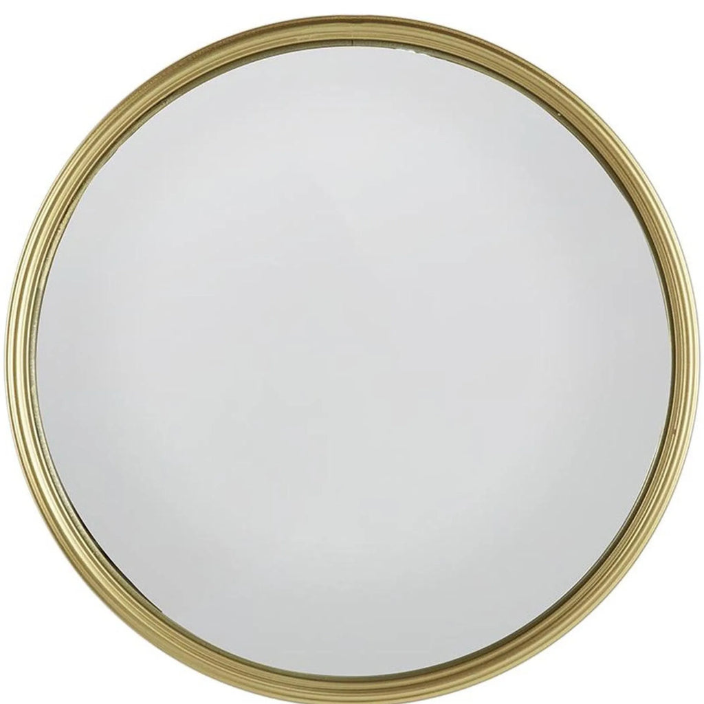 15″ Gold Round Iron Textured Framed Accent Mirror — view 3