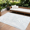 12′ X 15′ Light Blue And Ivory Abstract Indoor Outdoor Area Rug