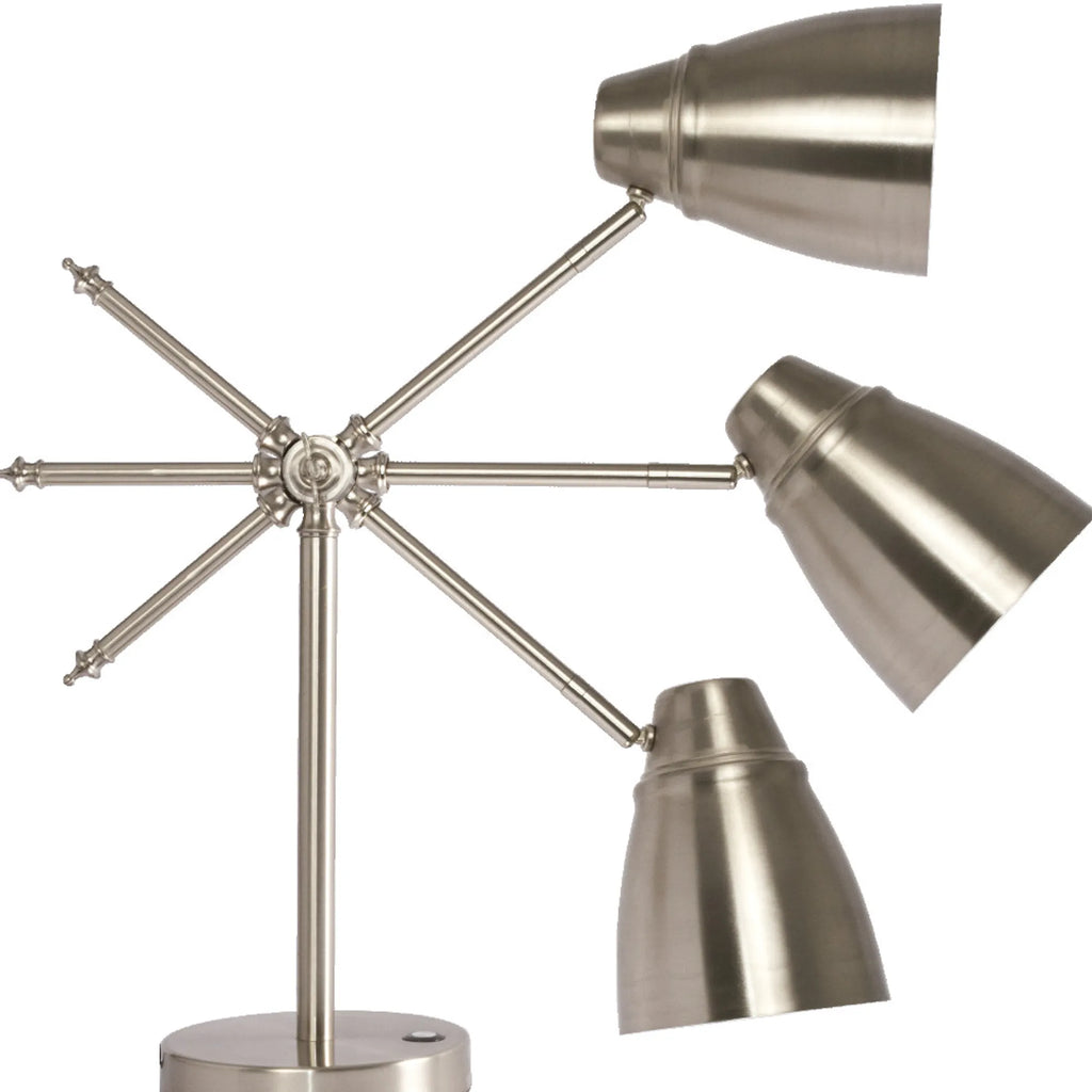 Brushed Silver LED Adjustable Desk Lamp — view 3