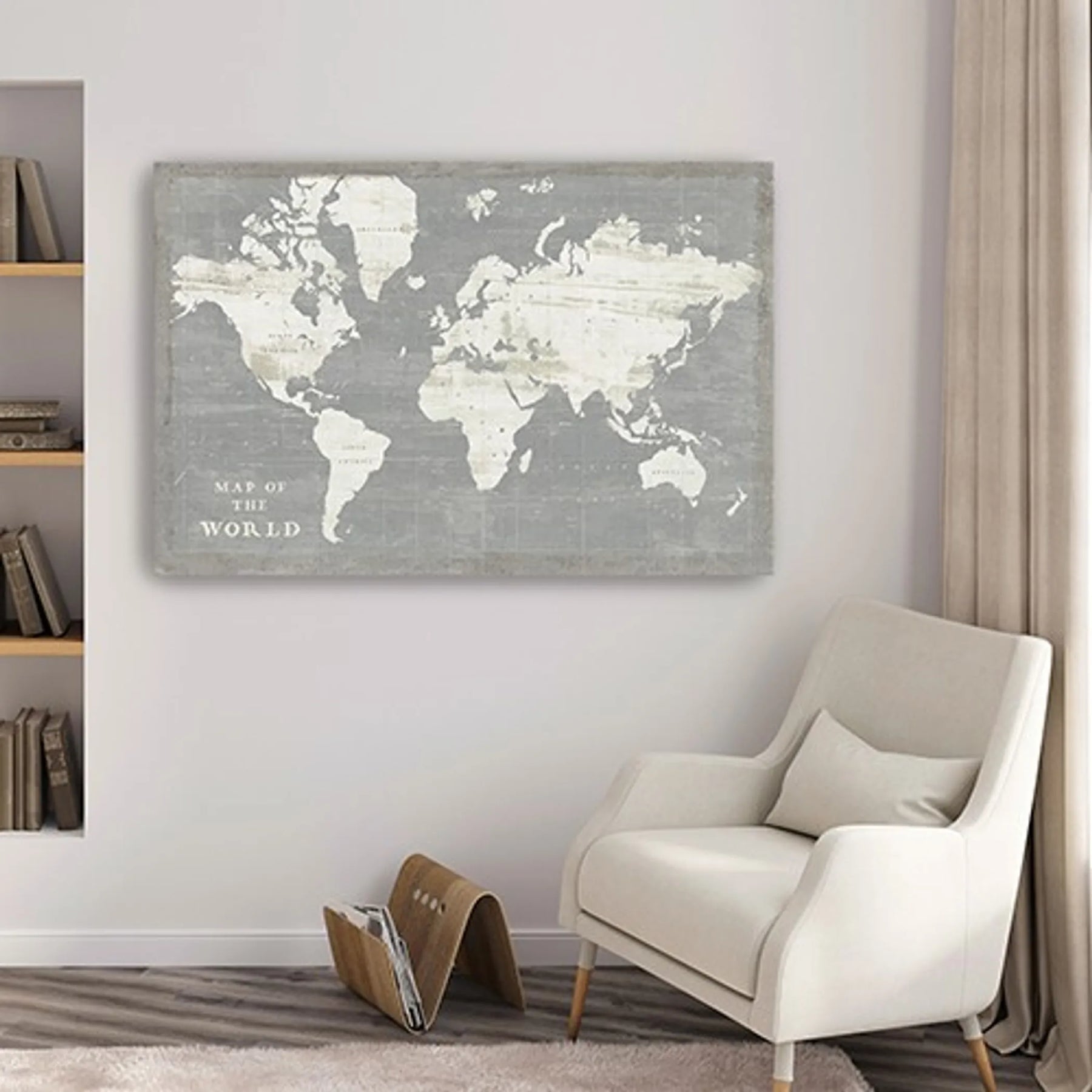 Minimalist World Map Unframed Print Wall Art — view 4