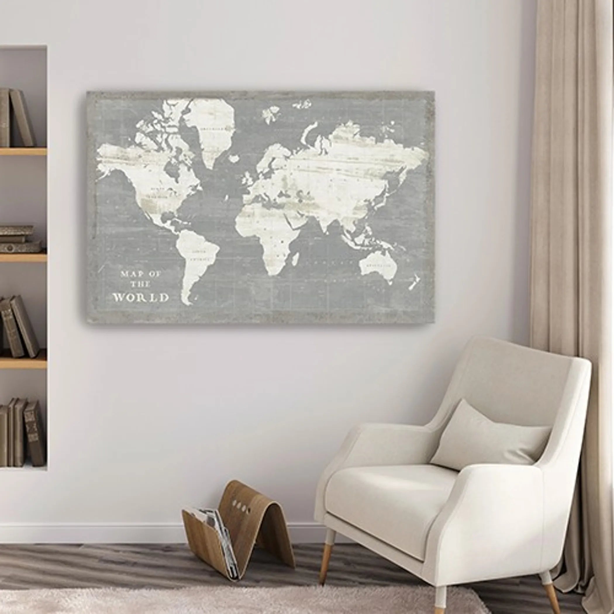 Minimalist World Map Unframed Print Wall Art — view 4