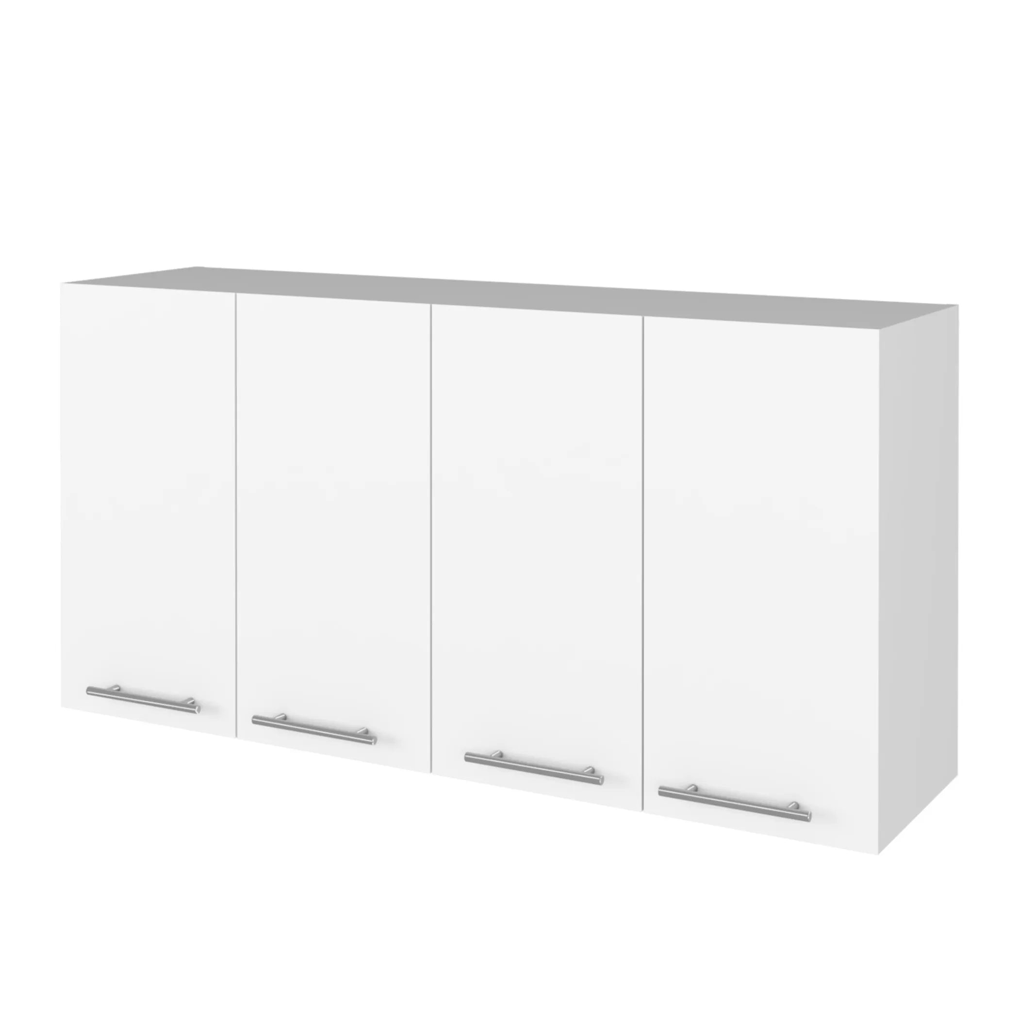 47″ White Wood Wall Mounted Accent Chest With Four Doors — view 2