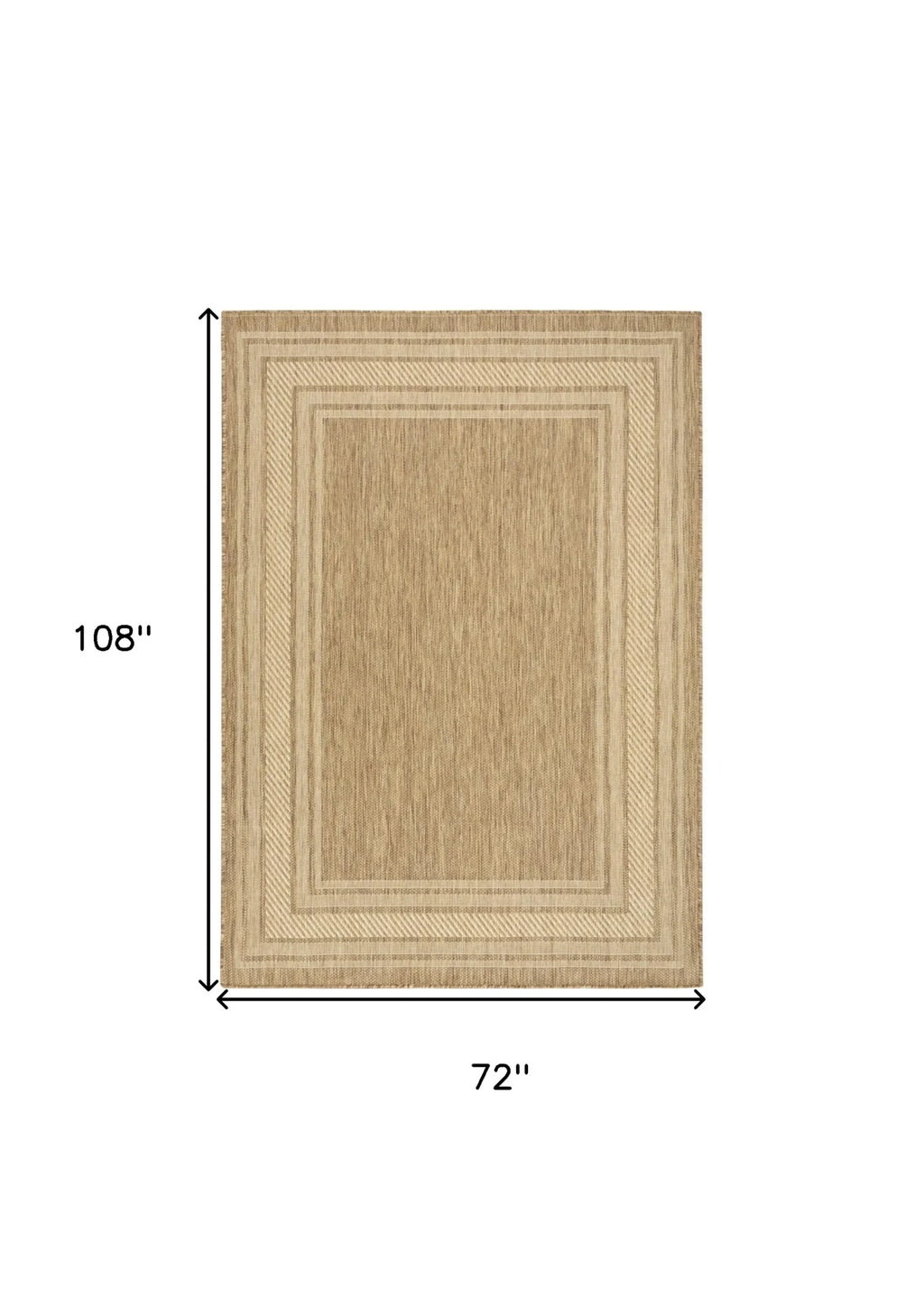 6′ X 9′ Natural Geometric Indoor Outdoor Area Rug — view 2