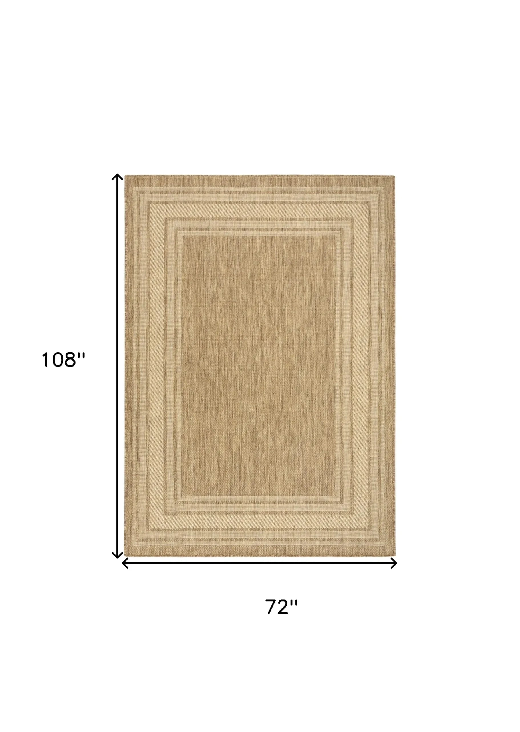 6′ X 9′ Natural Geometric Indoor Outdoor Area Rug — view 2