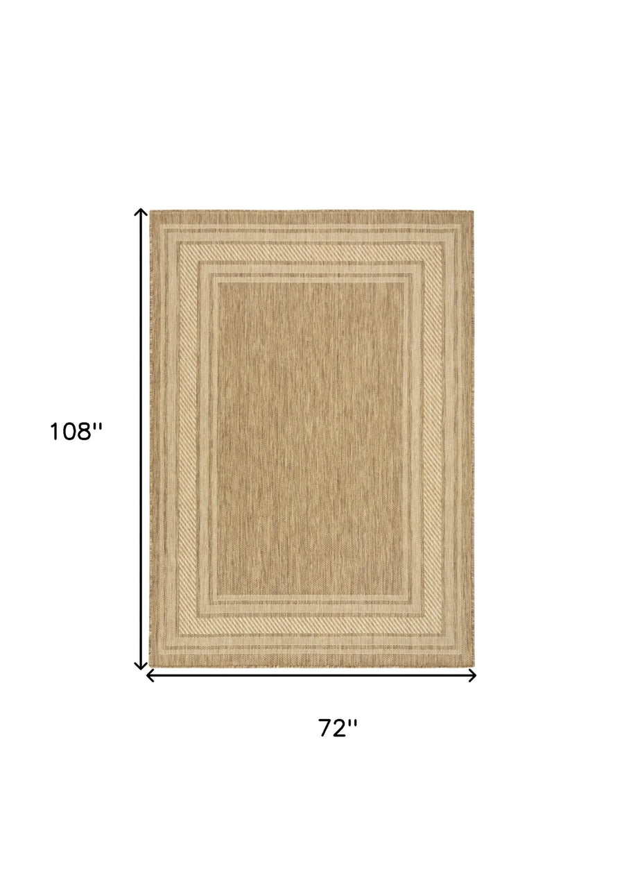 6′ X 9′ Natural Geometric Indoor Outdoor Area Rug — view 2