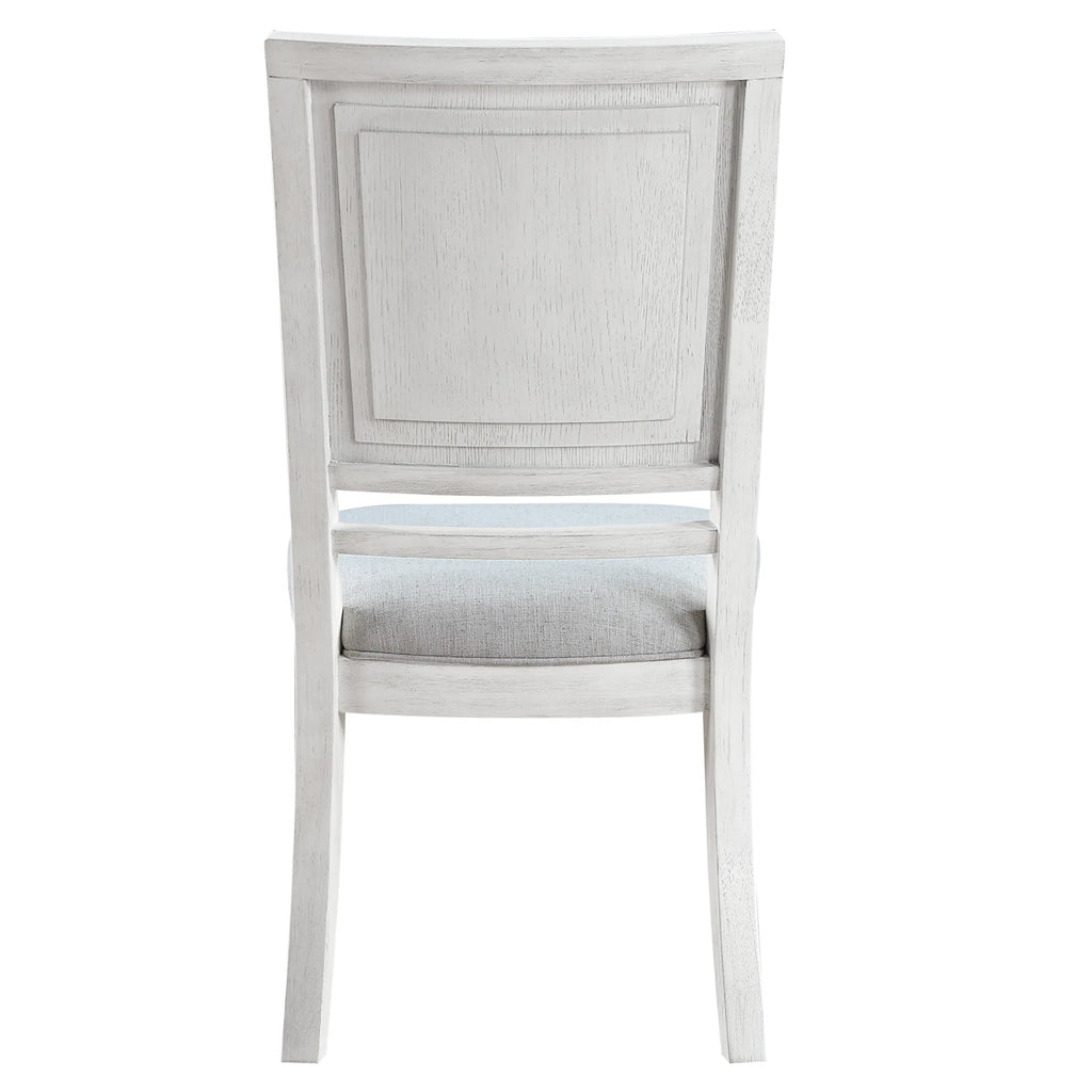 Sunset Trading Dover Dining Side Chair | Padded Upholstered Seat & Back | Set of 2 | Cerused White Oak Wood — view 4