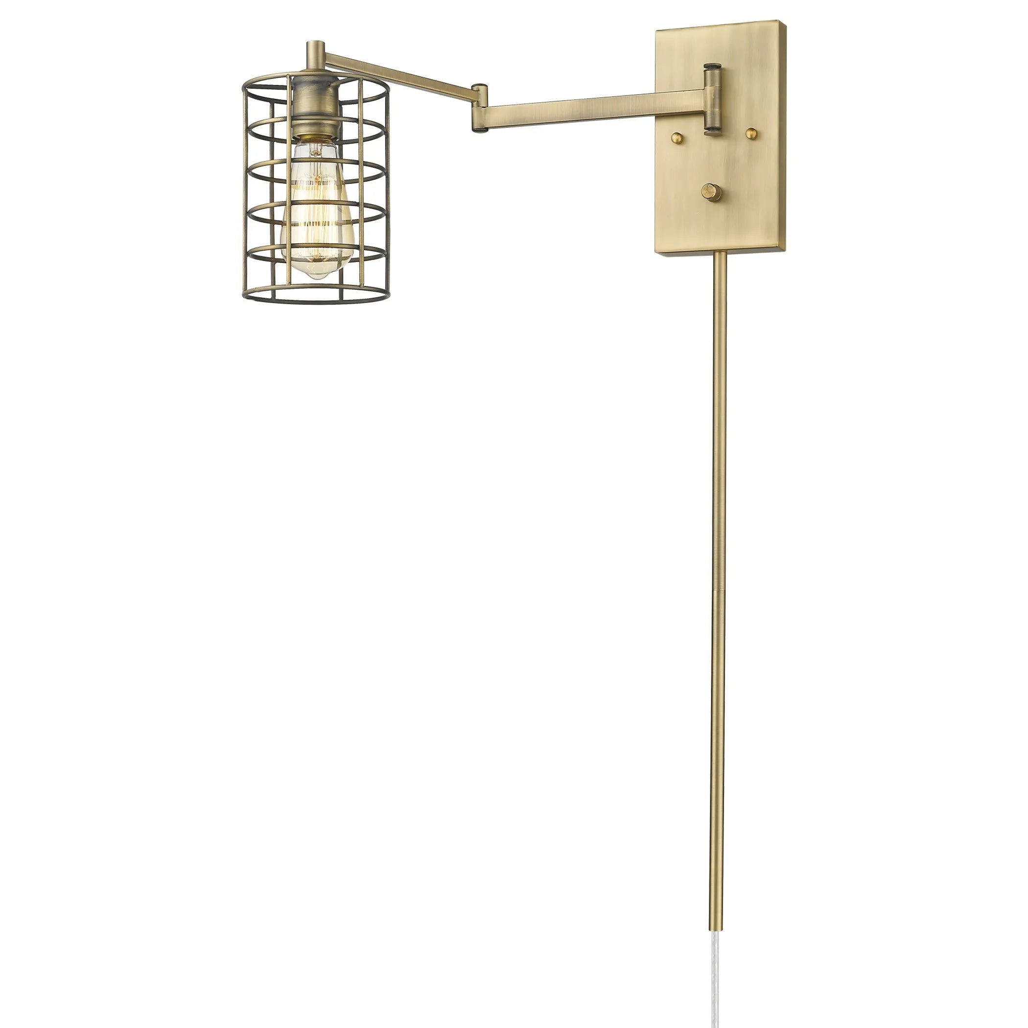 Industrial Gold Metal Wall Sconce — view 2