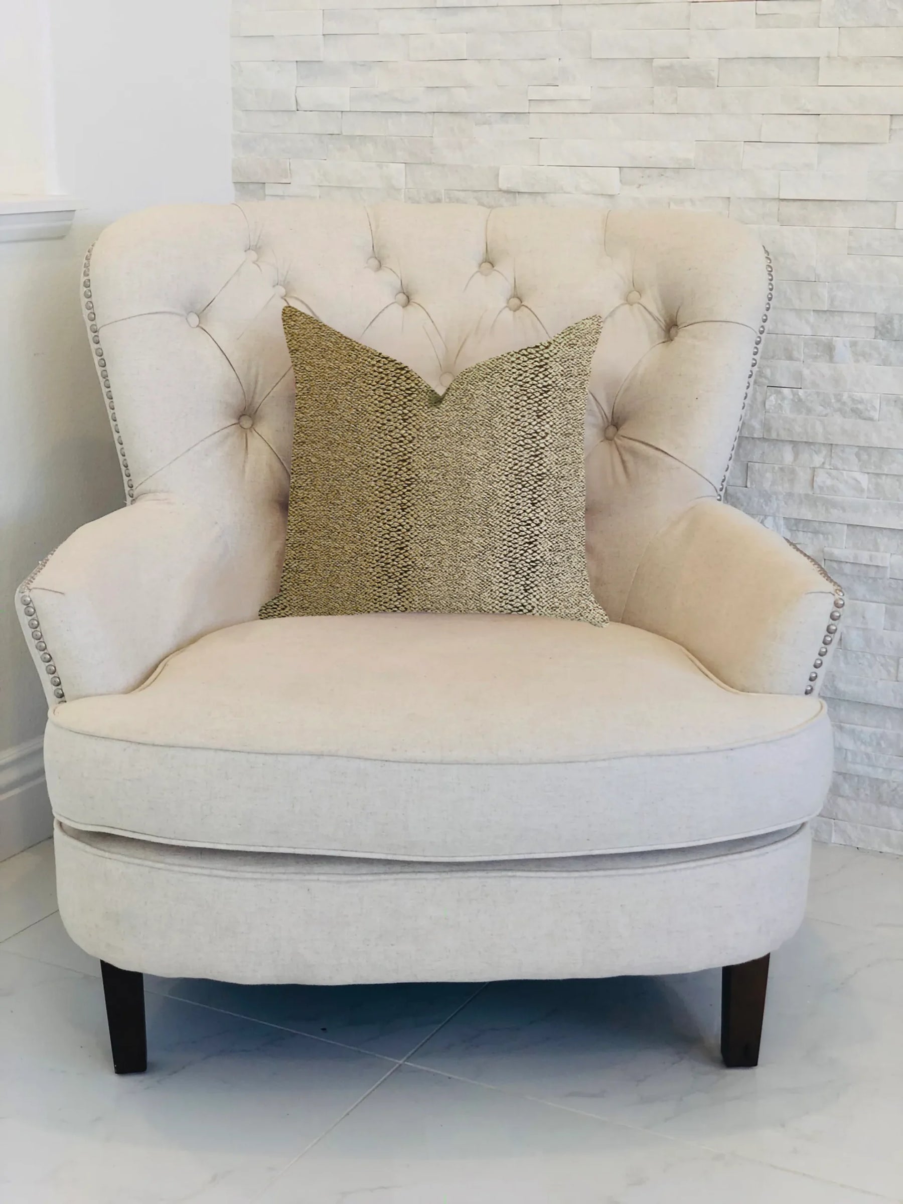 Plutus Shimmer in Gold Metallic Luxury Throw Pillow — view 2