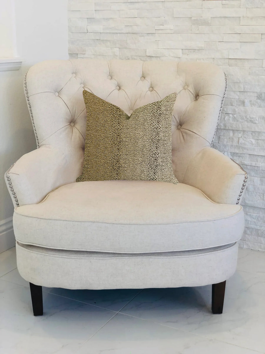 Plutus Shimmer in Gold Metallic Luxury Throw Pillow — view 2
