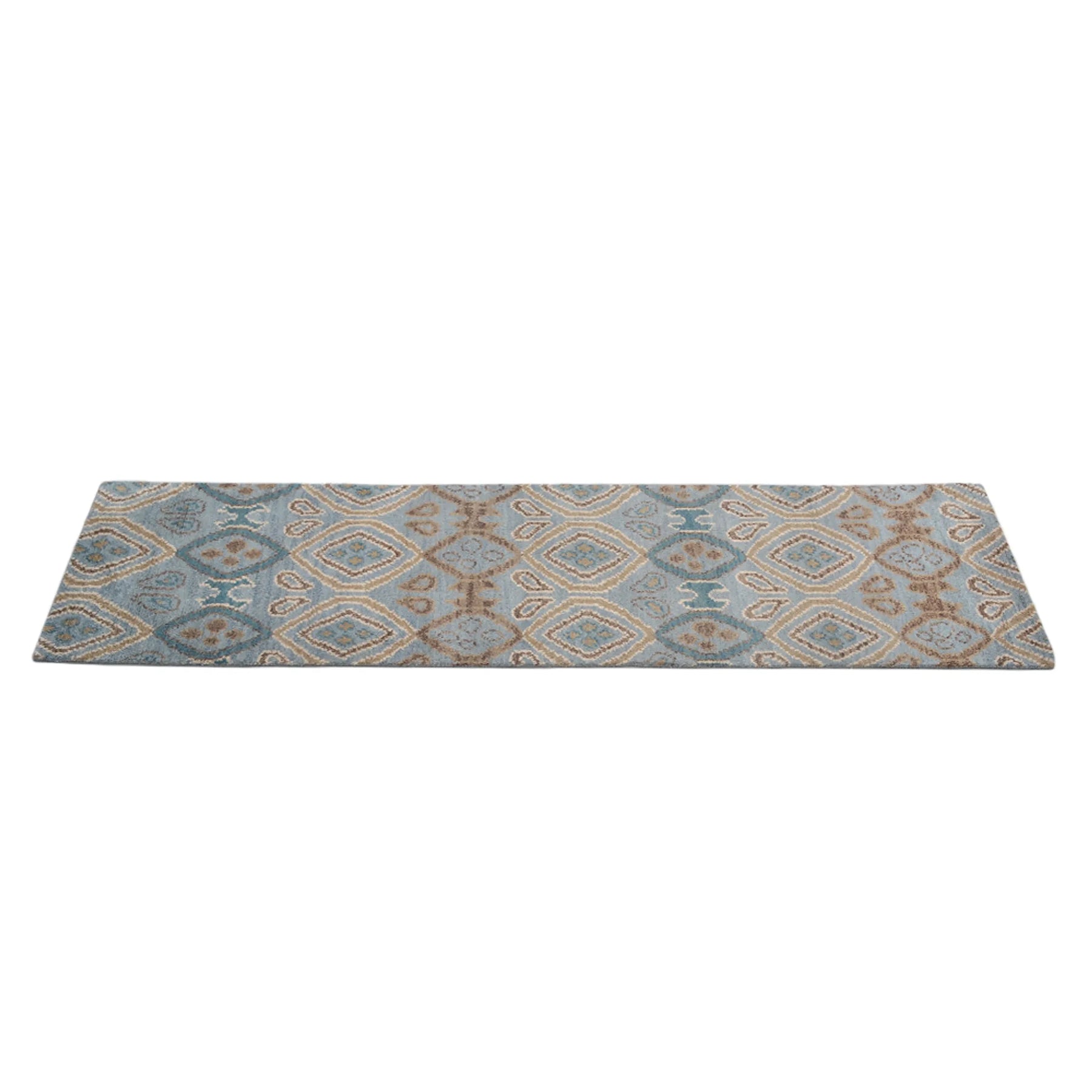 Rugsotic Carpets Hand Knotted Wool 2’6”x10′ Runner Area Rug Geometric — view 4