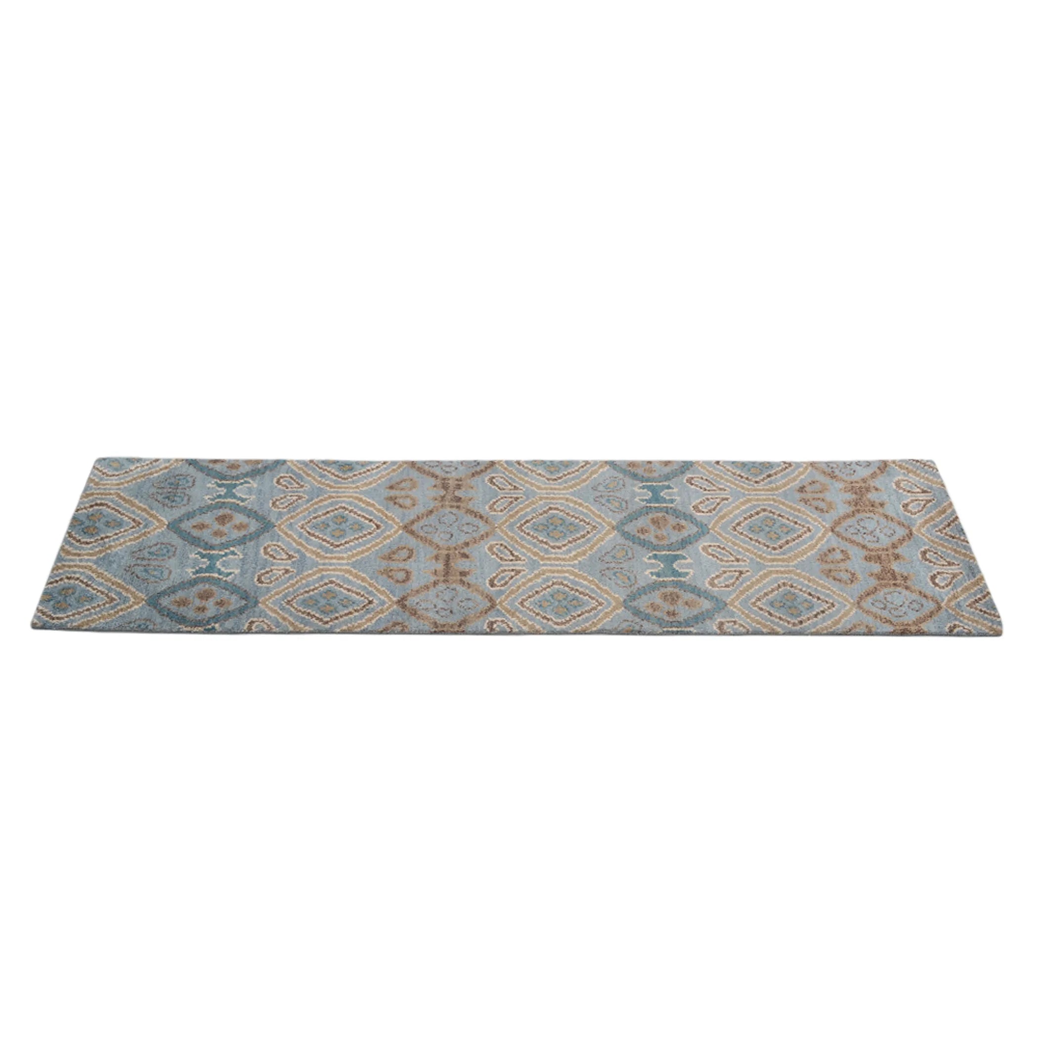 Rugsotic Carpets Hand Knotted Wool 2’6”x10′ Runner Area Rug Geometric — view 4
