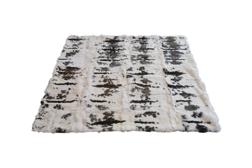 50″ X 60″ Brown And White Rabbit Fur Plush Throw Blanket — view 3