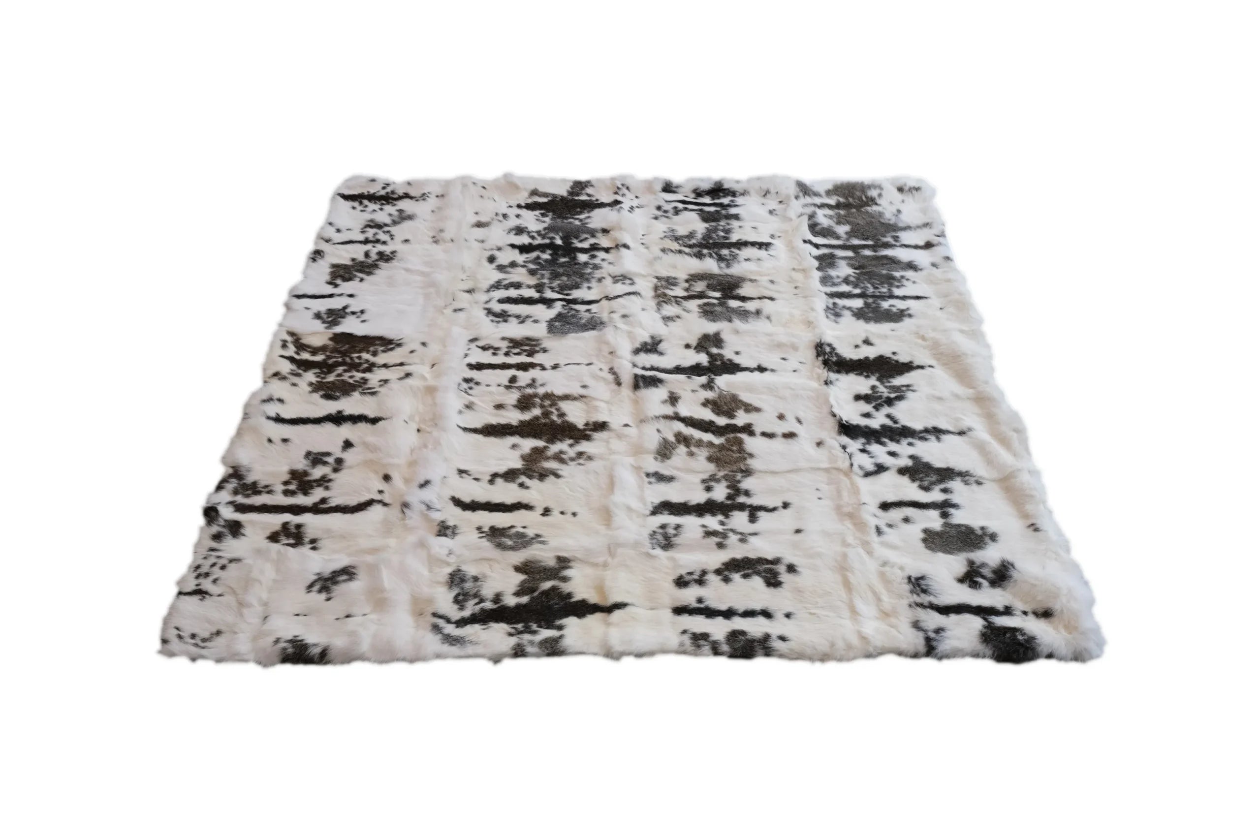 50″ X 60″ Brown And White Rabbit Fur Plush Throw Blanket — view 3