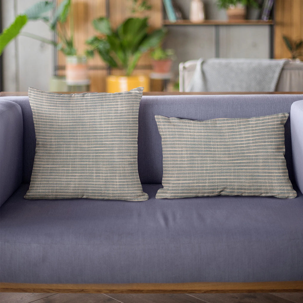Plutus Blue Simple Stripe Luxury Throw Pillow — view 3